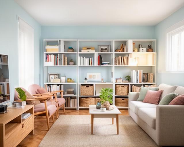 Sala de estar luminosa y ordenada con muebles funcionales y almacenamiento inteligente en una casa de Corrientes
